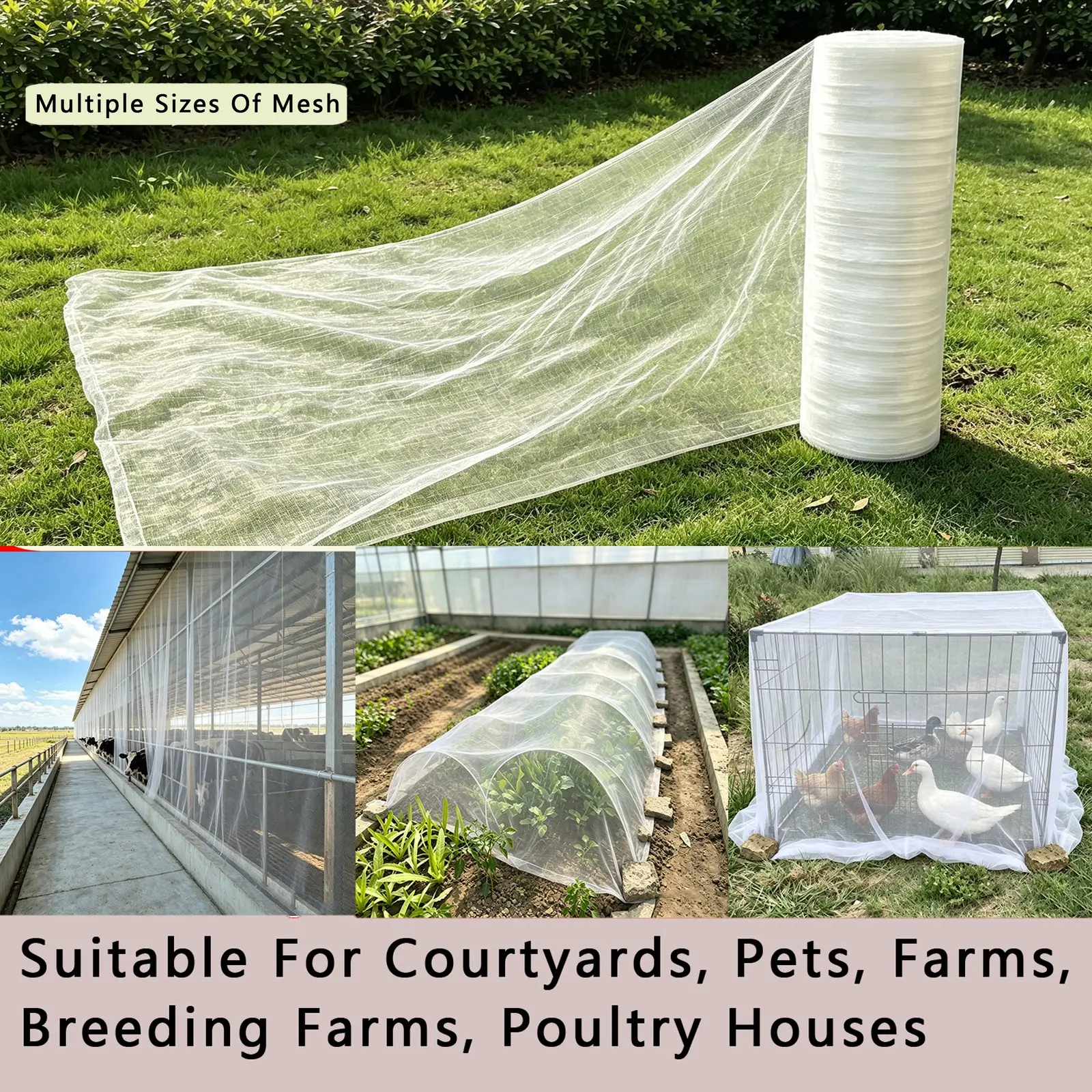 Heavy Duty Garden Protective Mesh Net, Insect Proof Fence & Plant Cover, for Farm Fields, Chicken Coops, Courtyards, Pet Cages, Livestock Farms