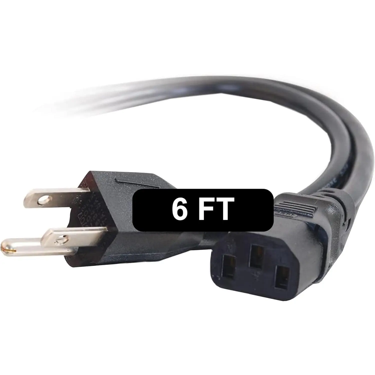 6FT Premium Replacement AC Power Cord - Durable Power Cable for TV, Computer, Monitor, Appliance & More (24240), Pack of 1,Protective,HDMI,Ultra,Portable,Mic