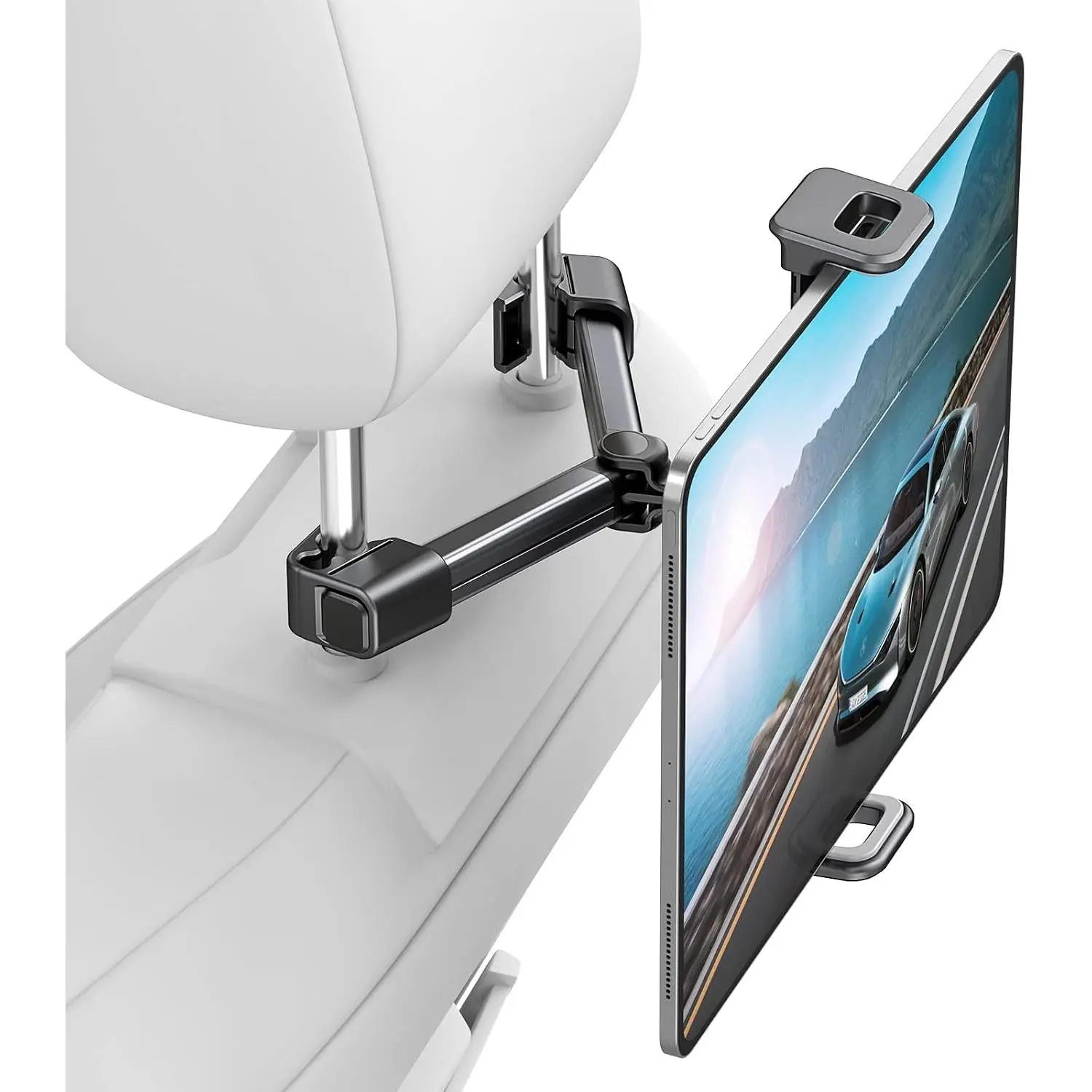 Headrest Backseat Mount,Phone/Tablet  Holder,360°Rotation,Solid & Steady, Trip Essentials,Adjustable  Seat Tablet Holder,Compatible for  4"-11" Tablets,iPad,Cellphones,