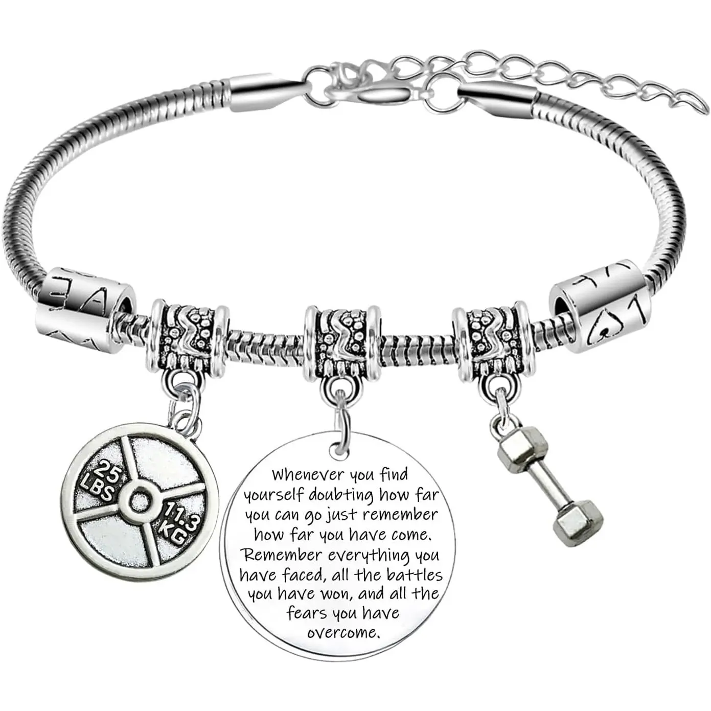 Dumbbell Workout Bracelet Fitness Bracelet Workout Weight Lifting Gifts Power Lifting Inspirational Gifts Gym Accessories for Women Men  Sister  Gym