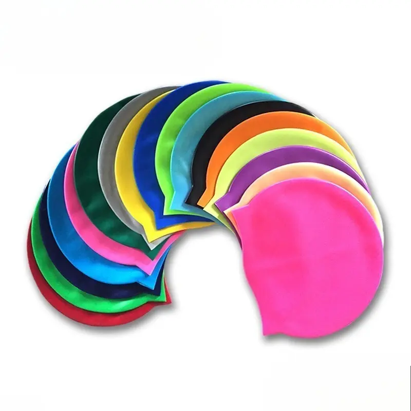 2PCS Solid Color Silicone Swim Caps - Waterproof, Enlarged Fit, Comfortable No-Tight-Squeeze Water Sports Gear for Adults (2026 Collection)