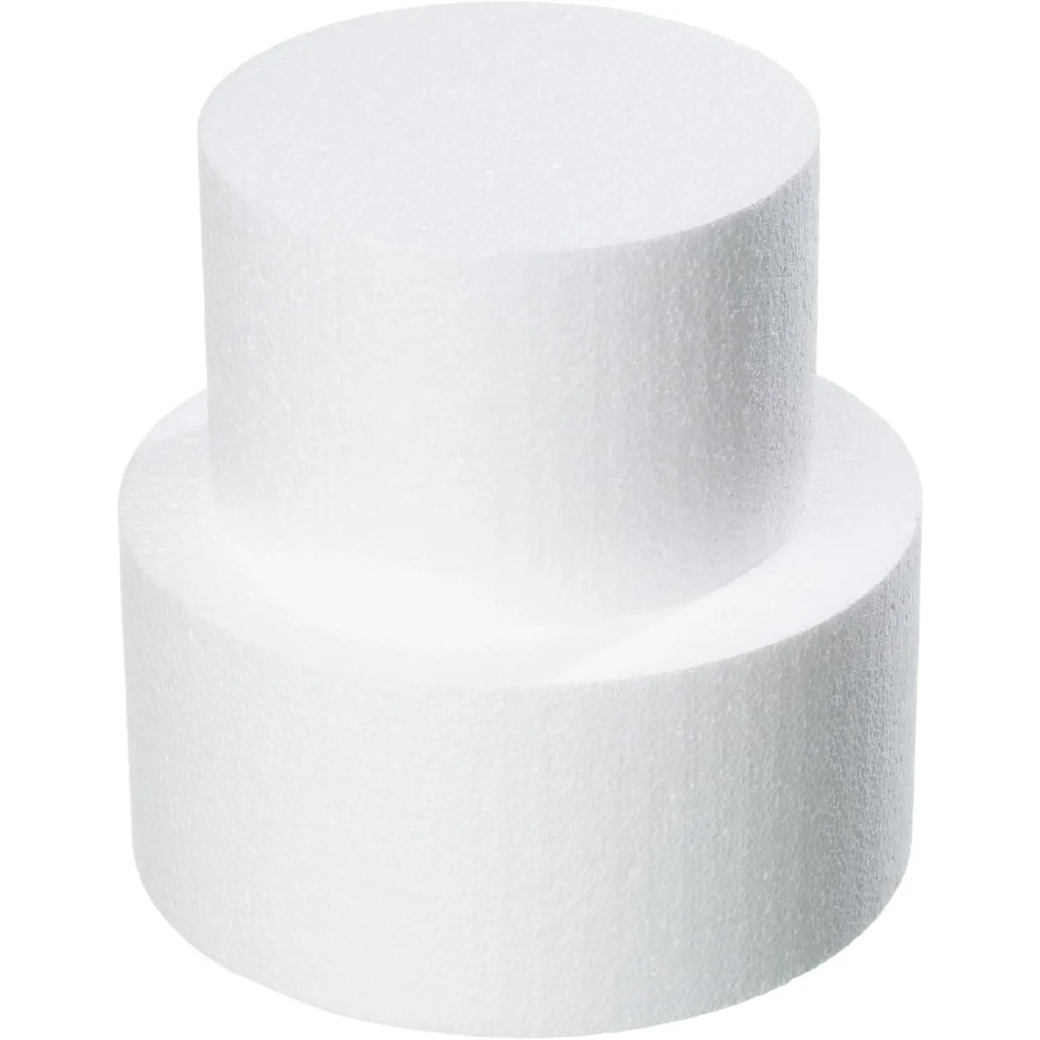2 Tiers 6" 8" Fake Cake 4 Inch Tall Fake Birthday Cake Rounds Styrofoam Cake Dummies Set for Birthday, Wedding, Baby Shower Display