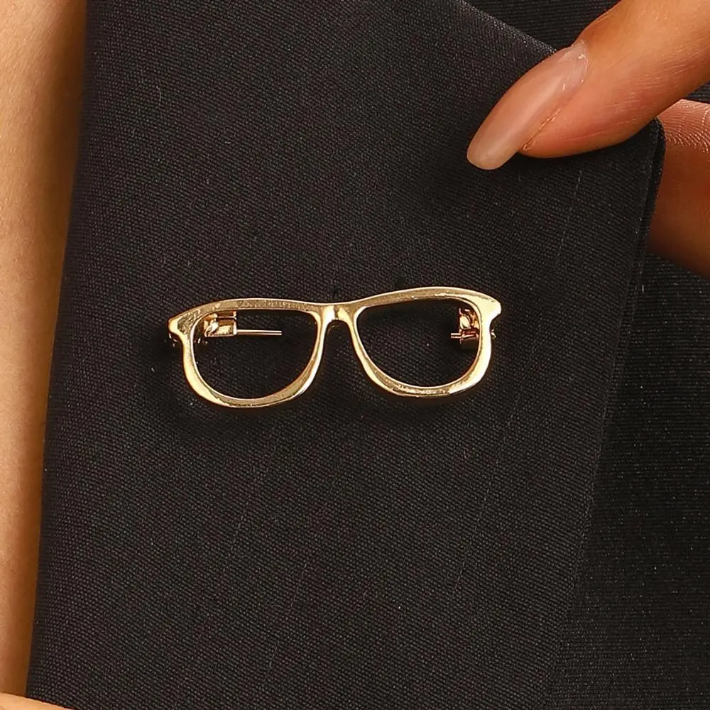 Creative Glasses Alloy Lapel Pin, 3.5cm Anti-Gap Accessory for Shirts & Blazers, Niche Fashion for Daily Commute & Dates, Brooch, Dual-Function Design, Alloy Brooch Pin, Pin Clip