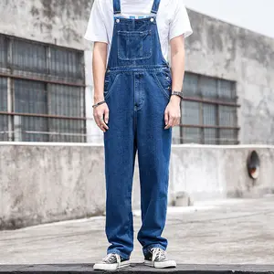 Men's Fashion Denim Bib Overalls (Relaxed Fit, Midweight Workwear, Adjustable Straps & Tool Pockets)