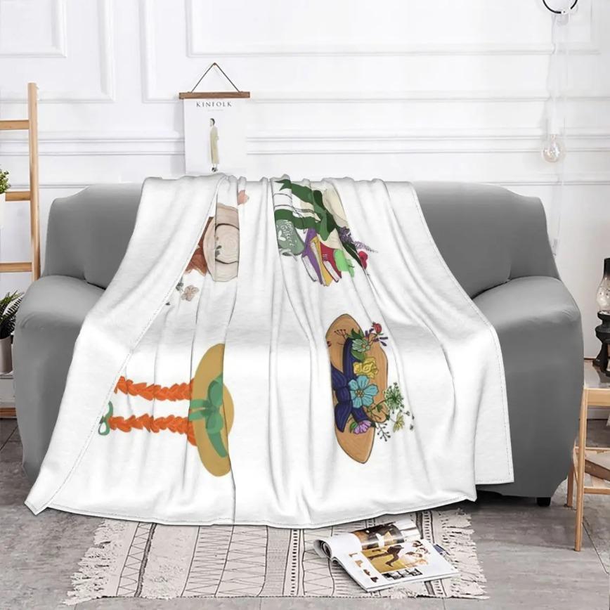 Anne Of Green Gables Flannel Blanket Ultra Soft Cozy Warm Bedroom Living Room Couch Sofa Picnic Travel Throw Cover Decor Decorative Throw Perfect Birthday Gift Christmas Gift for Classic Literature Fans Adults Viral Trending Rustic Aesthetic Style