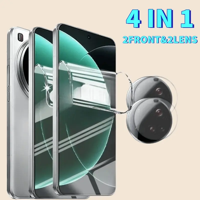 4-In-1 Hydrogel Film Front Screen Protector + Back Lens Film, Compatible with Xiaomi 15 15Pro 15SPro 15Ultra Series. Made of Soft TPU Material, Features Scratch Resistance, Durability, High-Definition Display