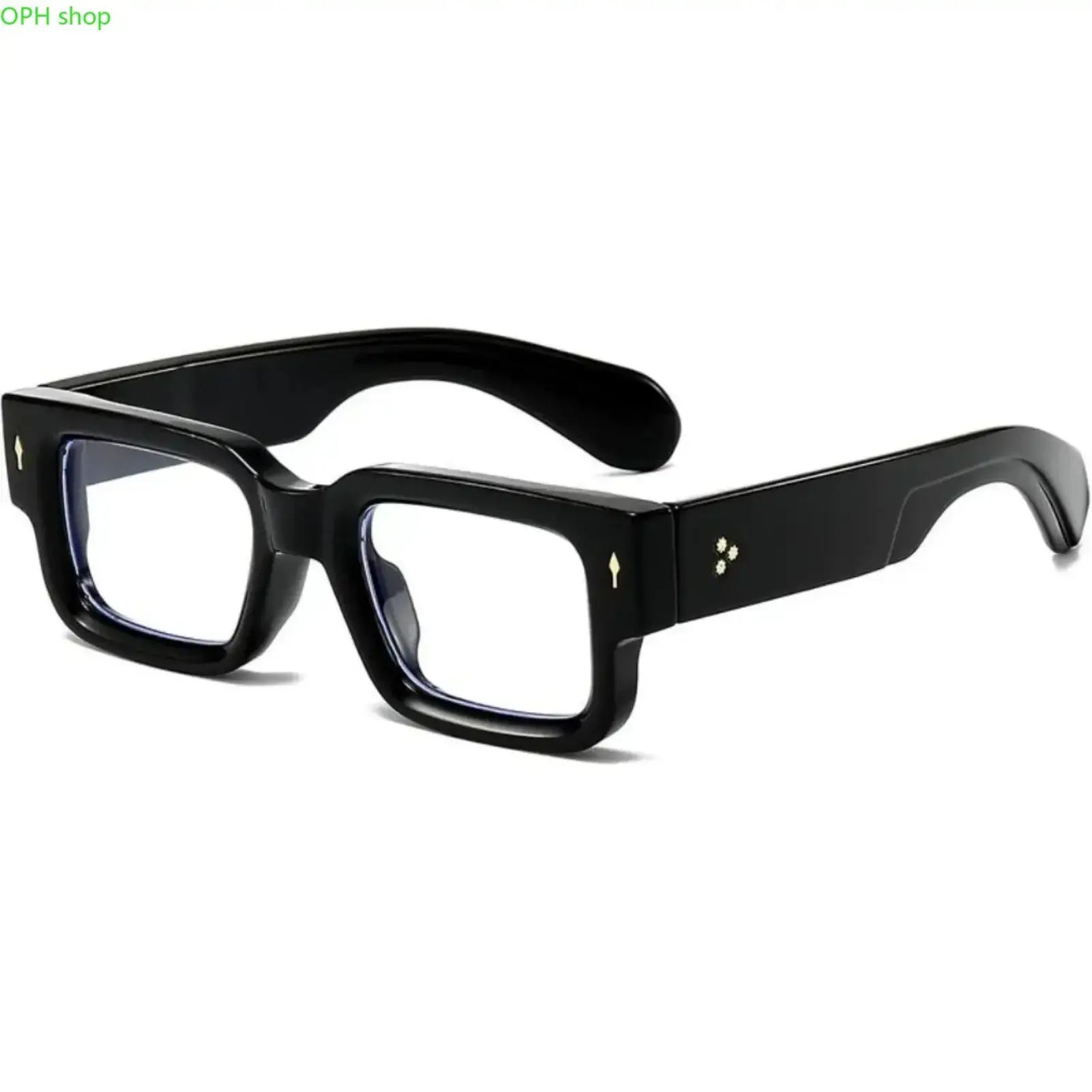 Women's Chunky Square Thick-Frame Blue Light Blocking Glasses, Black Non-Prescription Eyewear, Light-Filtering Computer Glasses for Daily Comfort, Work Use