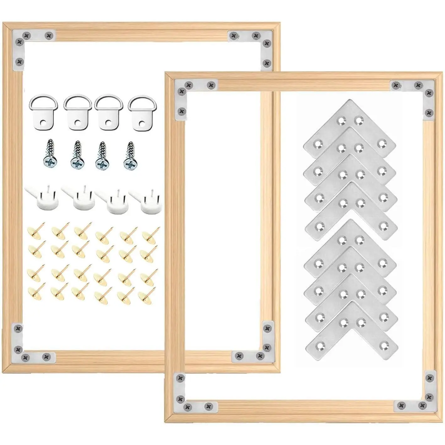 2 Set 16"X 20" DIY Wood Canvas Stretcher Bars,Removable Canvas Frames Kit,Lightweight Sturdy Stretcher Frames for Oil Painting,Diamond Painting,Canvas Painting and Needlepoint Embroidery (16in*20in)
