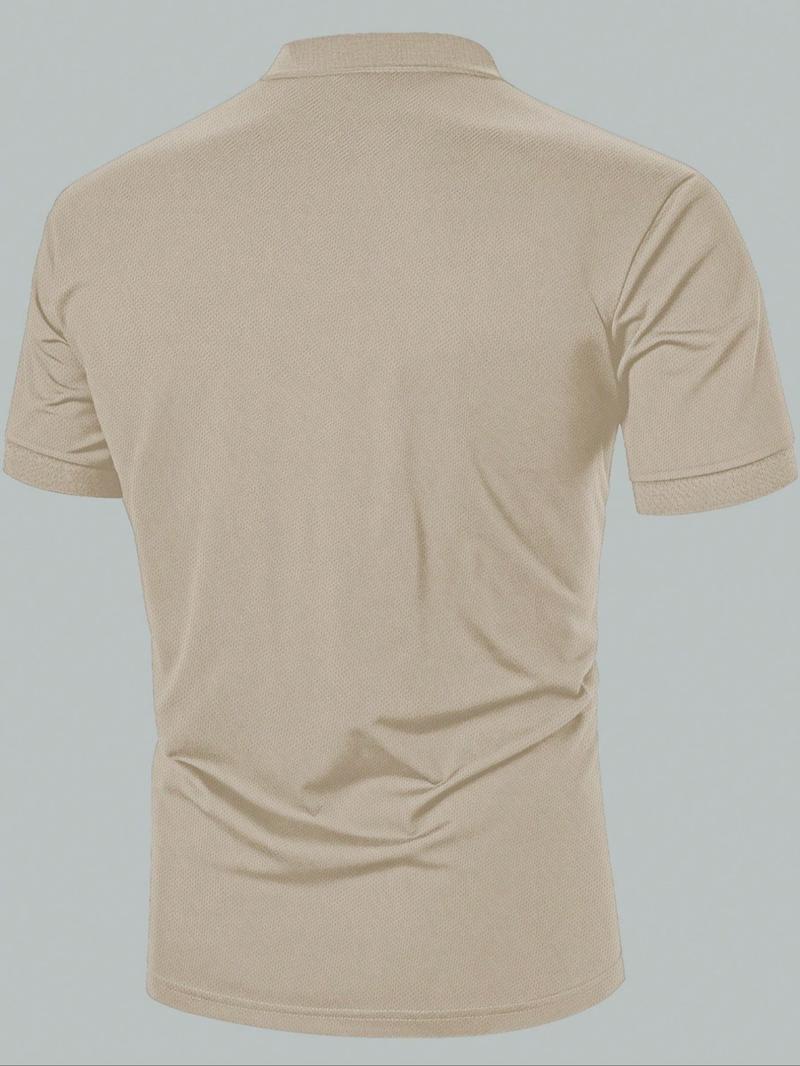 Men's Button Front Shortsleeve Polo Shirt, Casual Short Sleeve Polo Top for Summer, Fashion Men's Clothes for Daily Wear, Casual Golf Polo