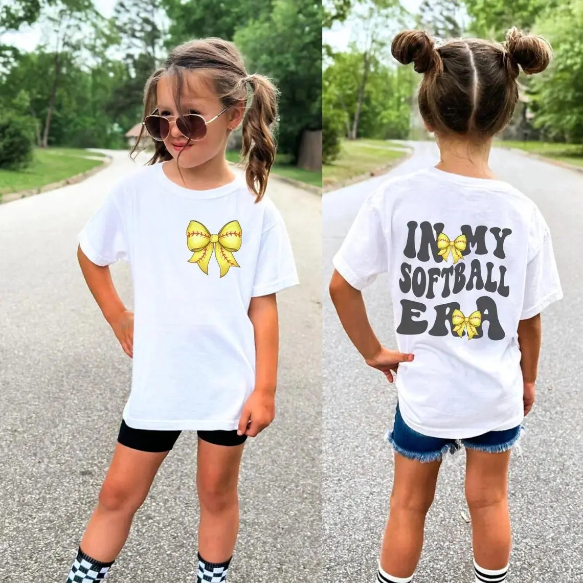 100% Cotton In My Softball Era Shirt, Coquette Softball Bow, Game Day Shirt, Softball Player Gift, Girls Shirts, Teens and Adult Sizes
