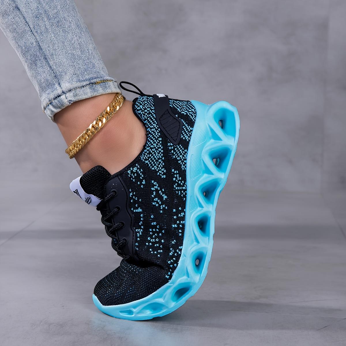 Hollow-out thick sole women's running shoes casual shoes, women's sneakers fashionable walking shoes, comfortable ankle sock shoes slip-on running shoes, non-slip breathabletennis shoes, air cushion shock absorption gym workout sneakers.