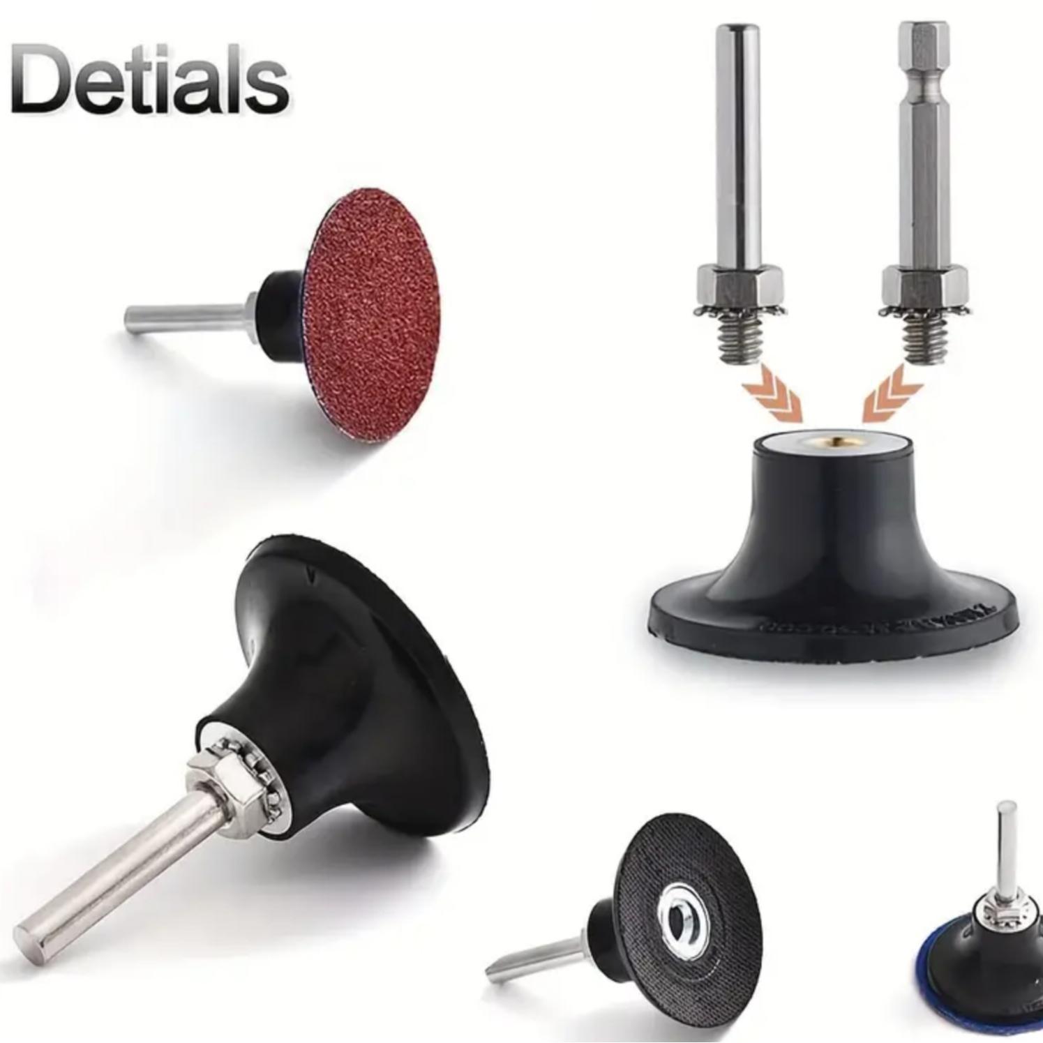 Versatile Die Grinding Attachment Kit, 2 Inch Roll Lock Pad Holders, with 1/4" Shanks Die Grinding for Drill Sanding Attachment Rotary Tools, Hardware, Heavy Duty, Industrial
