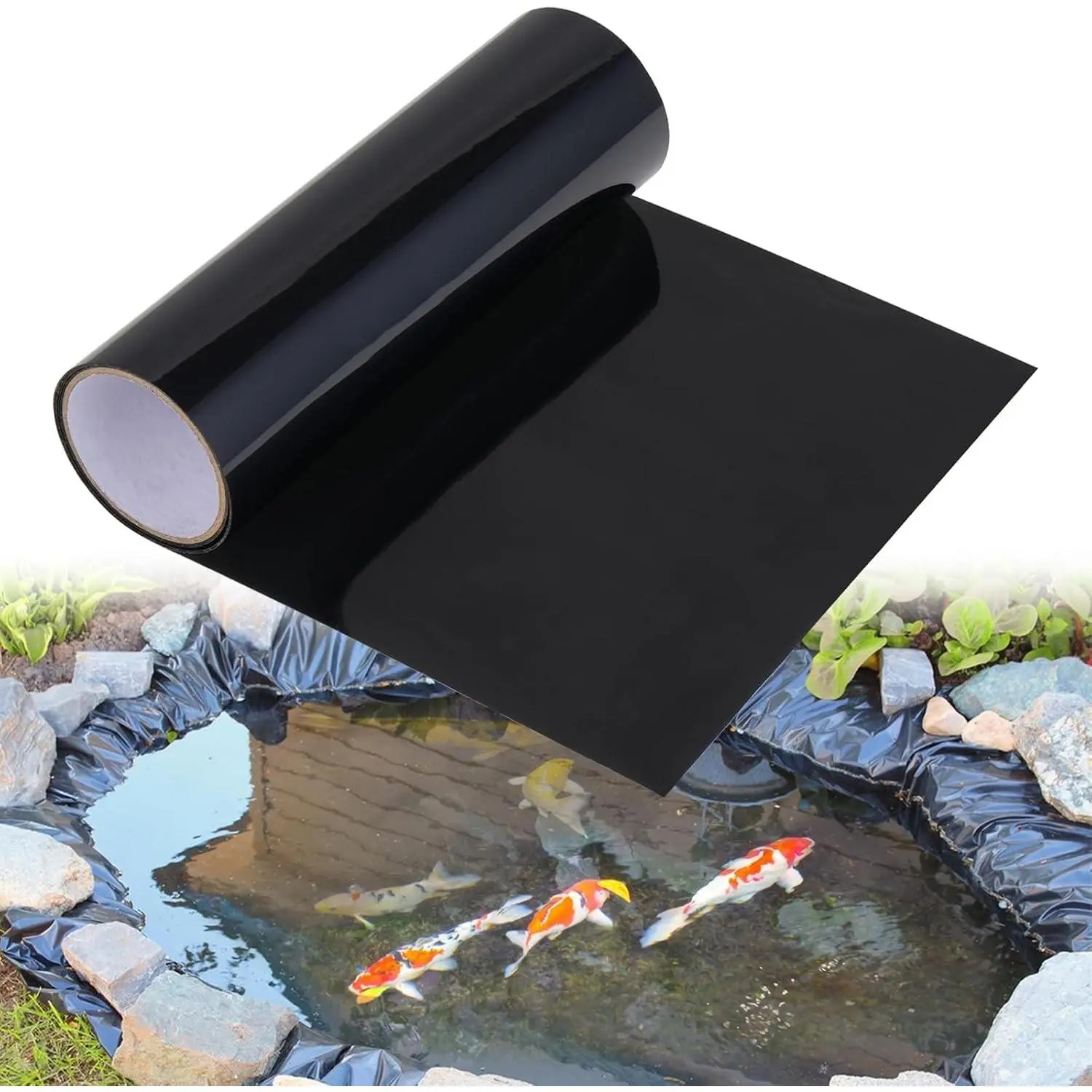 60”x 12” Pond Liner Seam Tape Single Sided PVC Waterproof Adhesive Tape for EPDM Liners Waterproof Pond Repair Kit Thickened Peel and Stick Seam Tape for Outdoor Roof Garden Cover Patch Repair