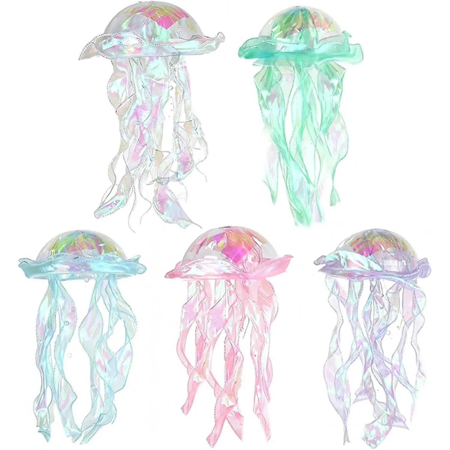 Jellyfish Decor,5 Pcs Jellyfish Lanterns Colorful Glitter Jelly Fish Decoration Under The sea Party Mermaid Theme Party Birthday Gifts for Women Girls