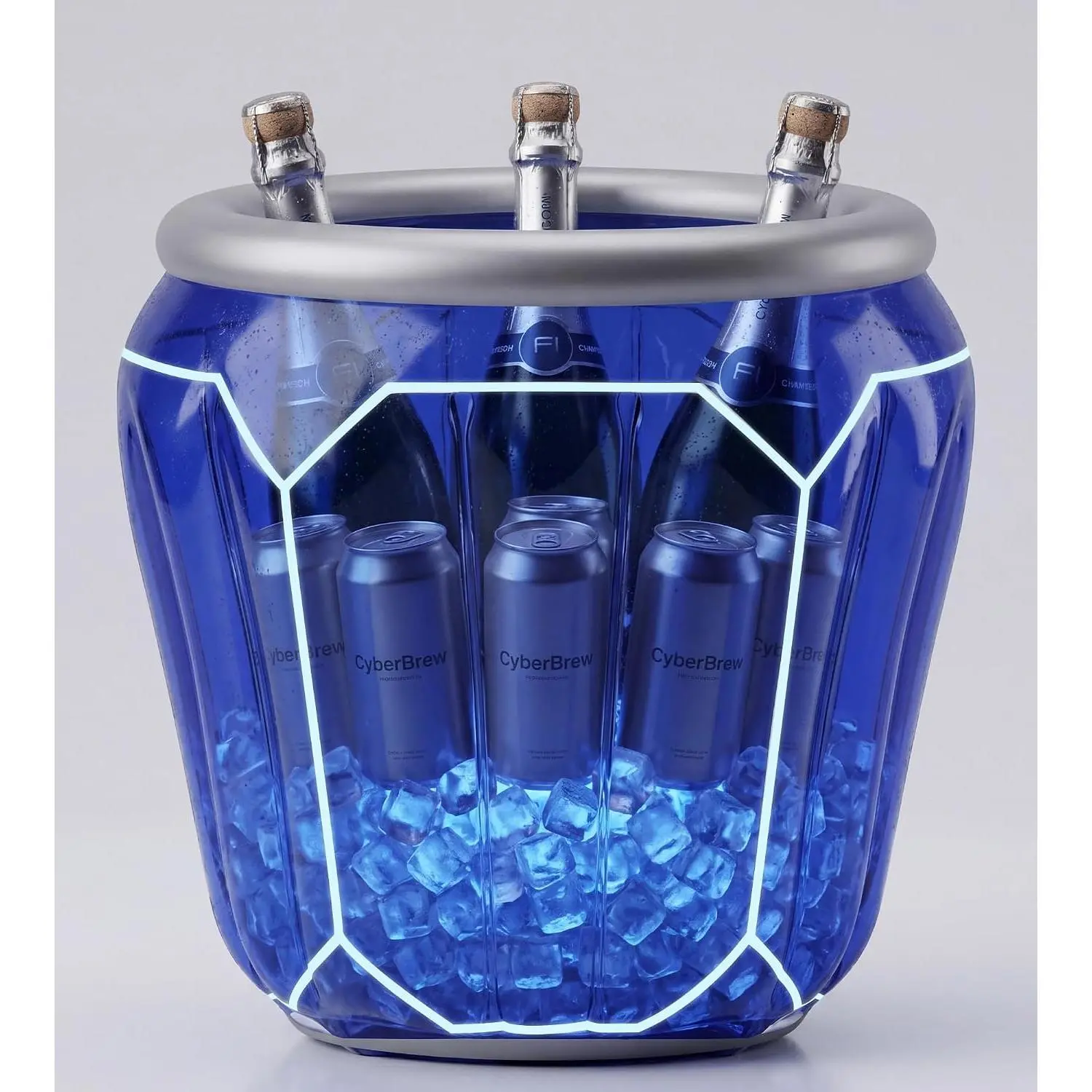 Inflatable Pool Bar & Floating Cooler with LED Light & Color Changing Lights - Summer, Hawaiian, Beach Theme Pool Party Decorations and Drink Cooler