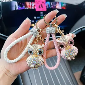 Embellished Owl Bag Keychain  Embellished Owl Bag Keychain for Women, Knitted Rope Pendant Accessory for Bags and Keys, Decorative Amigurumi Charm for Daily Carry