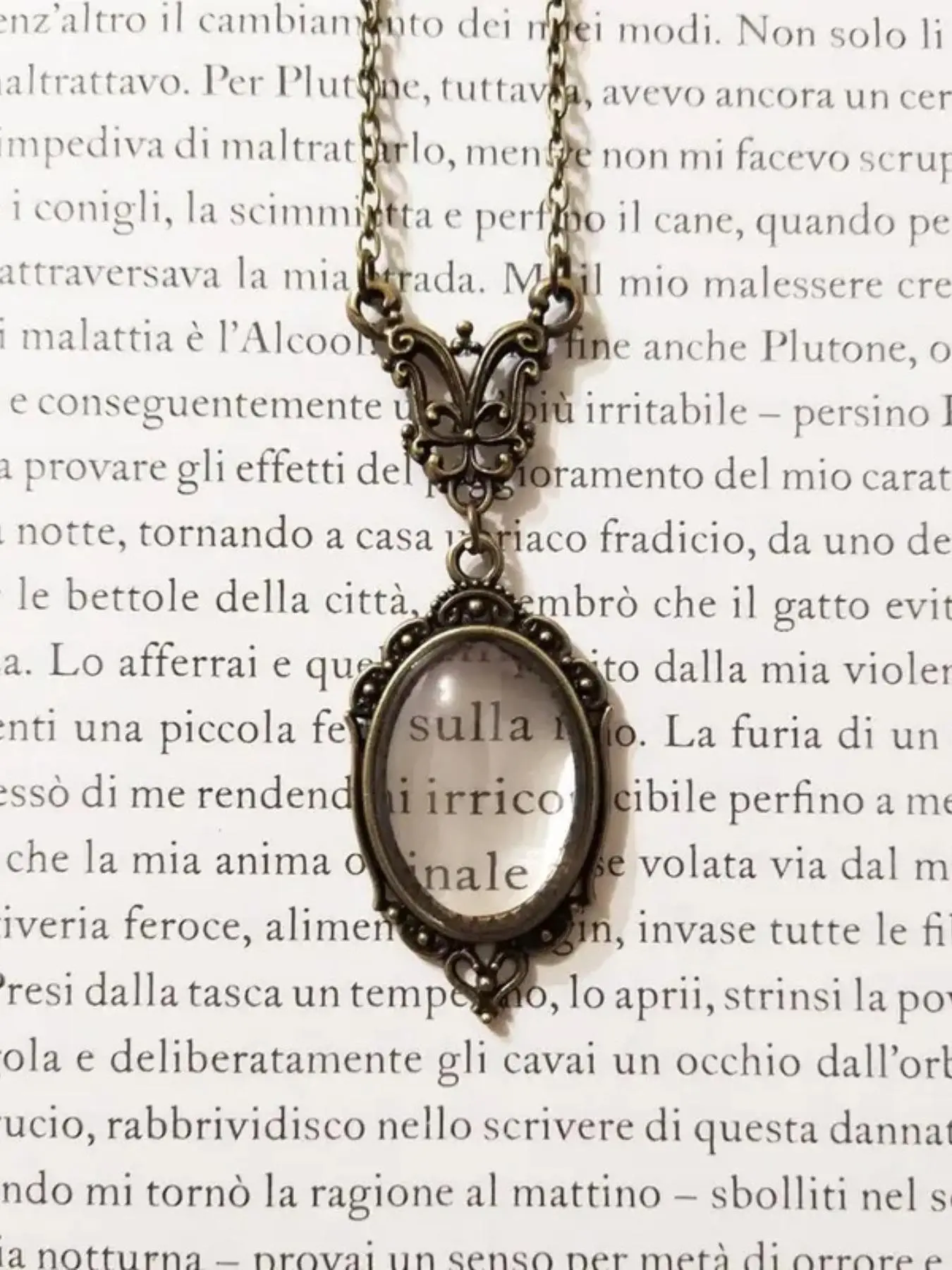 Gothic Victorian Magnifying Glass Pendant Necklace, Retro Unisex Daily Wear Jewelry, Party Fashion Accessory, Holiday Gift Idea
