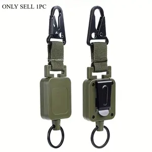 1pc Durable Retractable Keychain for Outdoor Adventures - Steel Wire and Buckle Included