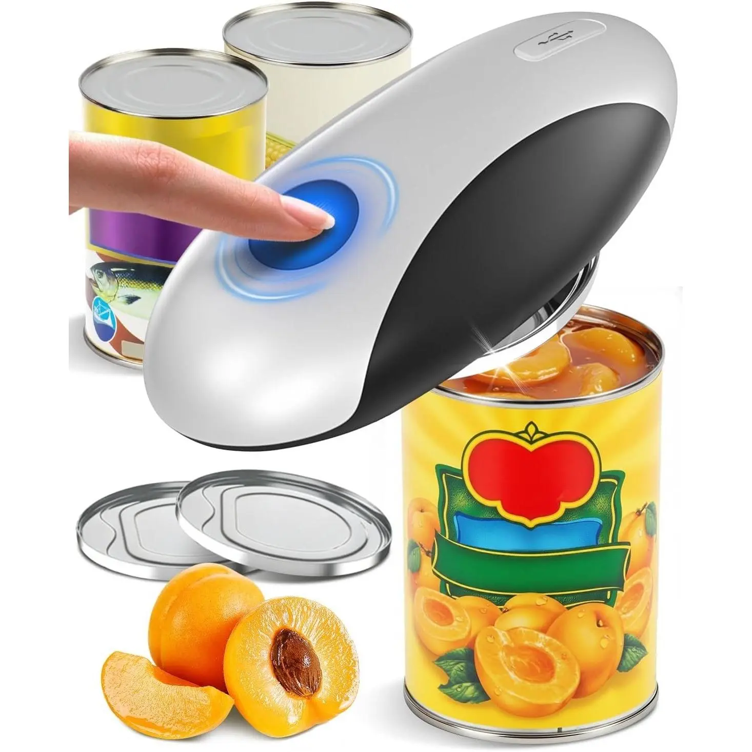 Electric Can Opener, Automatic Rechargeable with One-Touch Smooth Edge & Magnetic Lid - Hands-Free Easy-Grip for Seniors with Arthritis and Most CansGift