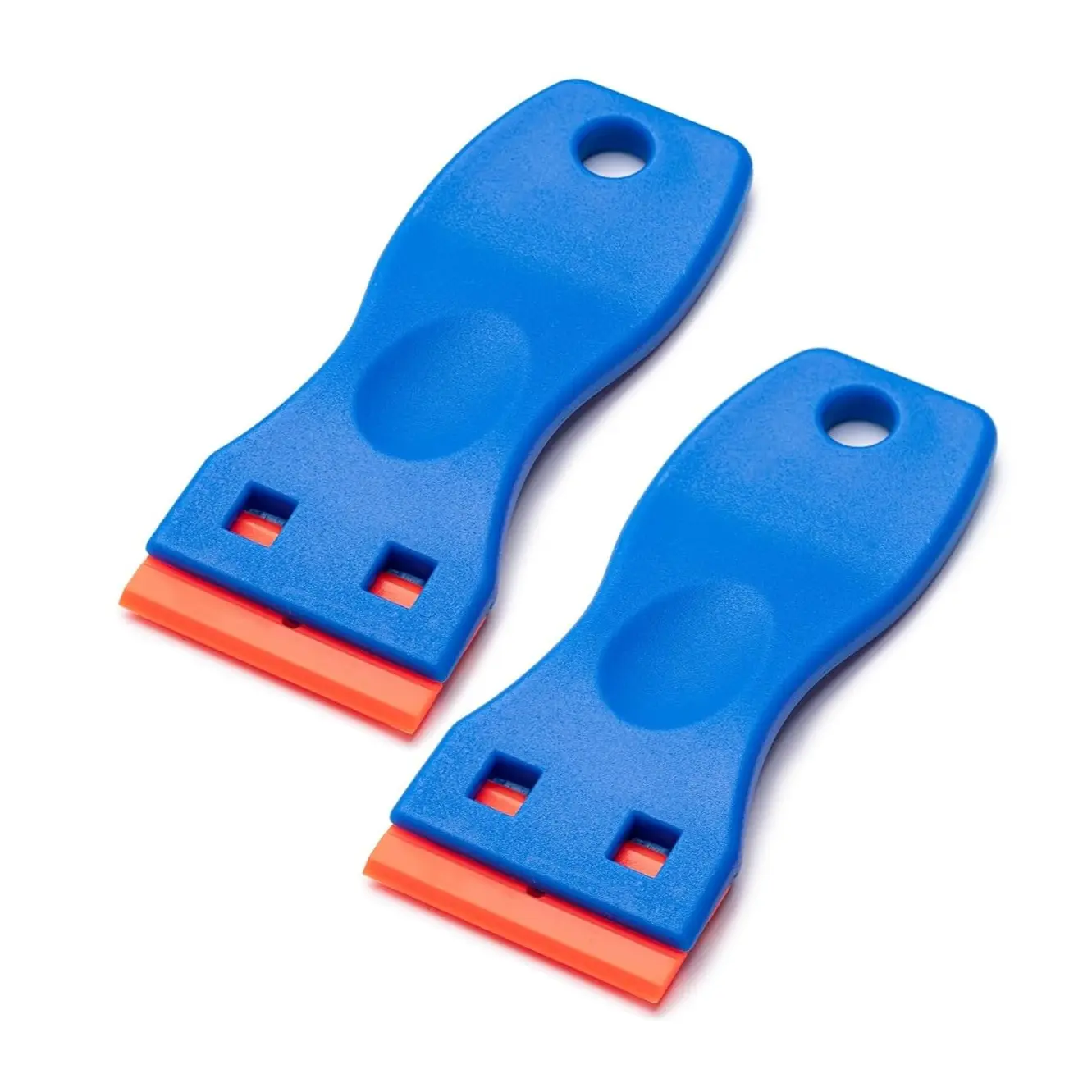 Plastic Razor Scraper with 2pcs Double Edged Blades, Label Remover Tool, Office Stationery Supplies, Office Gadgets, Easy To Remove Labels Stickers Decals on Glass Windows