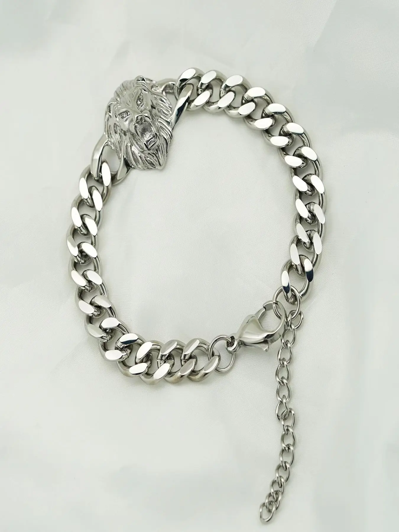 Lion Head Bracelet, Jewelry Bracelet, High Quality Exquisite Companion Bracelet For Couples, Stainless Steel Couple Girlfriend Bracelet, Unique Gift, Synthetic Diamond, Metal Plated, Daily Wear
