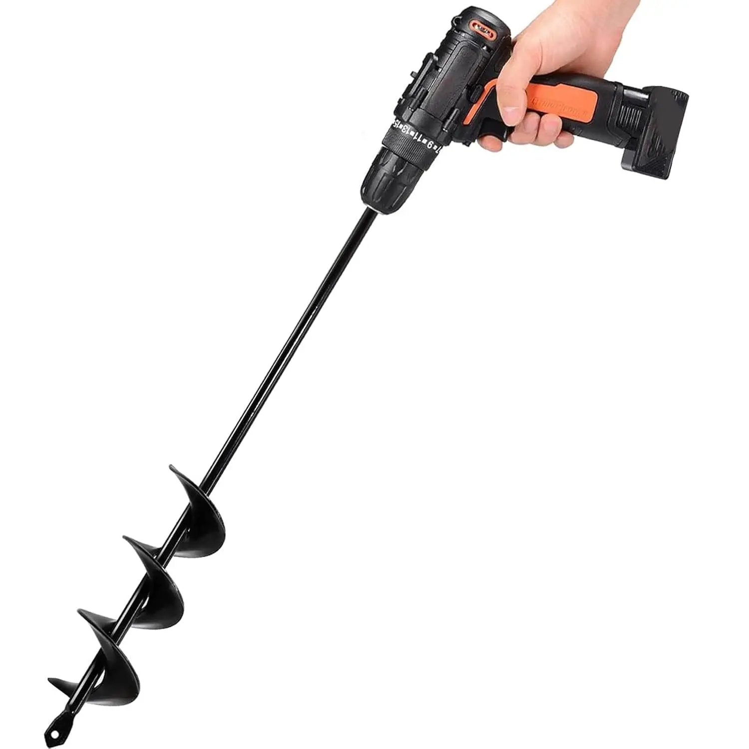 Auger Drill Bit for Planting 1.6x16.5inch Extended Length Garden Auger Spiral Drill Bit for Planting Bulbs , Hole Digger for 3/8"Hex Drill