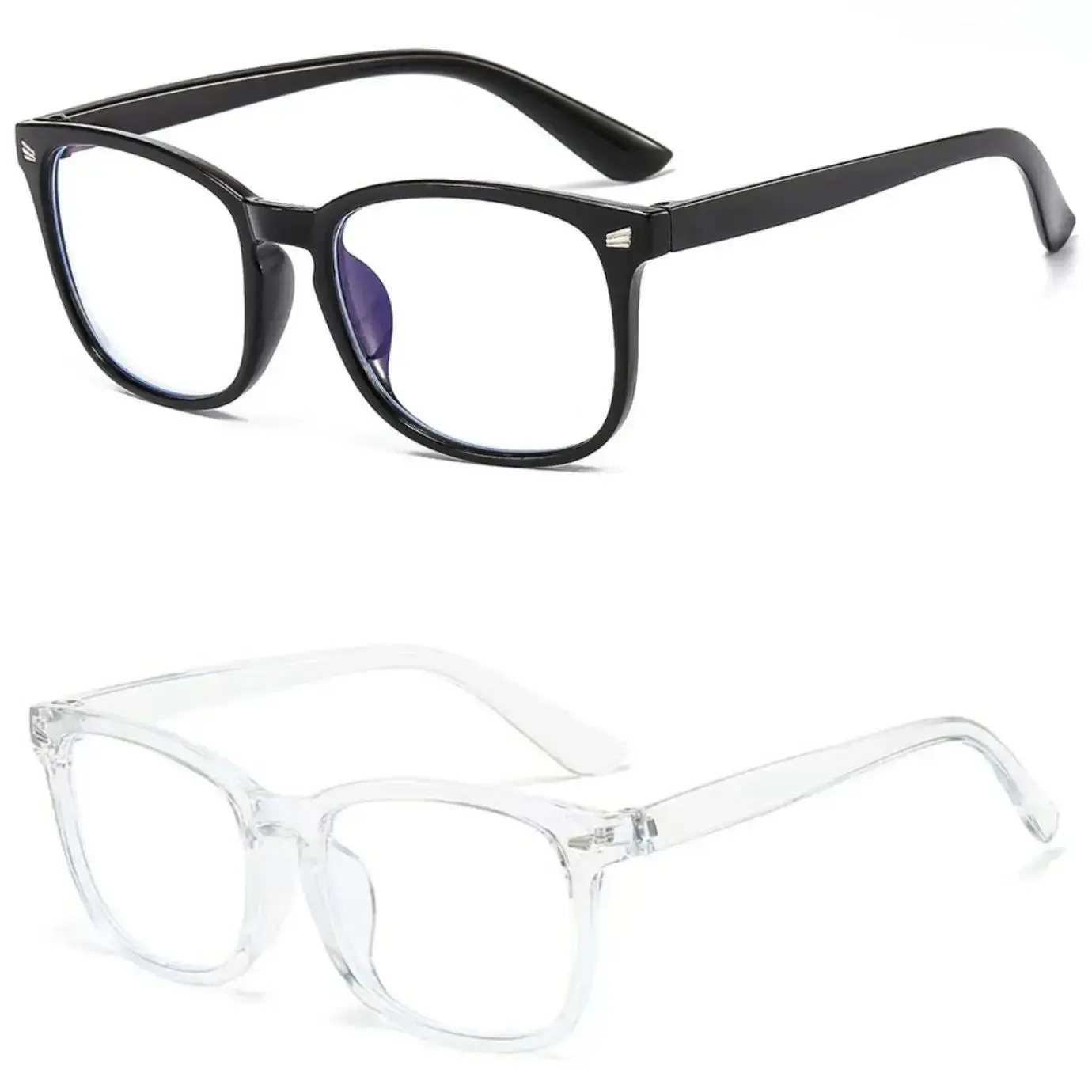 2-Pack Blue Light Blocking Glasses for Men and Women, Lightweight Computer Gaming Glasses, Anti Eye Strain Screen Eyewear for Work, Office, Online Learning, TV Watching and Daily Long Screen Time
