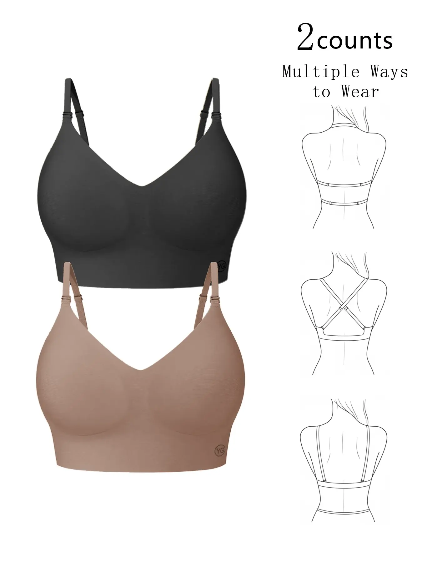 Women's Seamless Backless Bra, Multi-Function Convertible Straps, Push-Up Lingerie, Ideal for Wedding and Party Dresses, Everyday Wear, Multi Way Bra