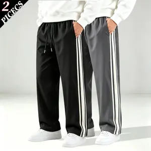 Men'S Solid Loose Corduroy Trousers Sweatpants,Trendy Long Pant Casual Street Knit Athletic Pant Minimalist Loose-Fit Athleisure Trousers Top For Gym Workouts Relaxed S Spring Autumn Winter Streetwear Fit Daily Men Warm Sport Outdoor Bottom