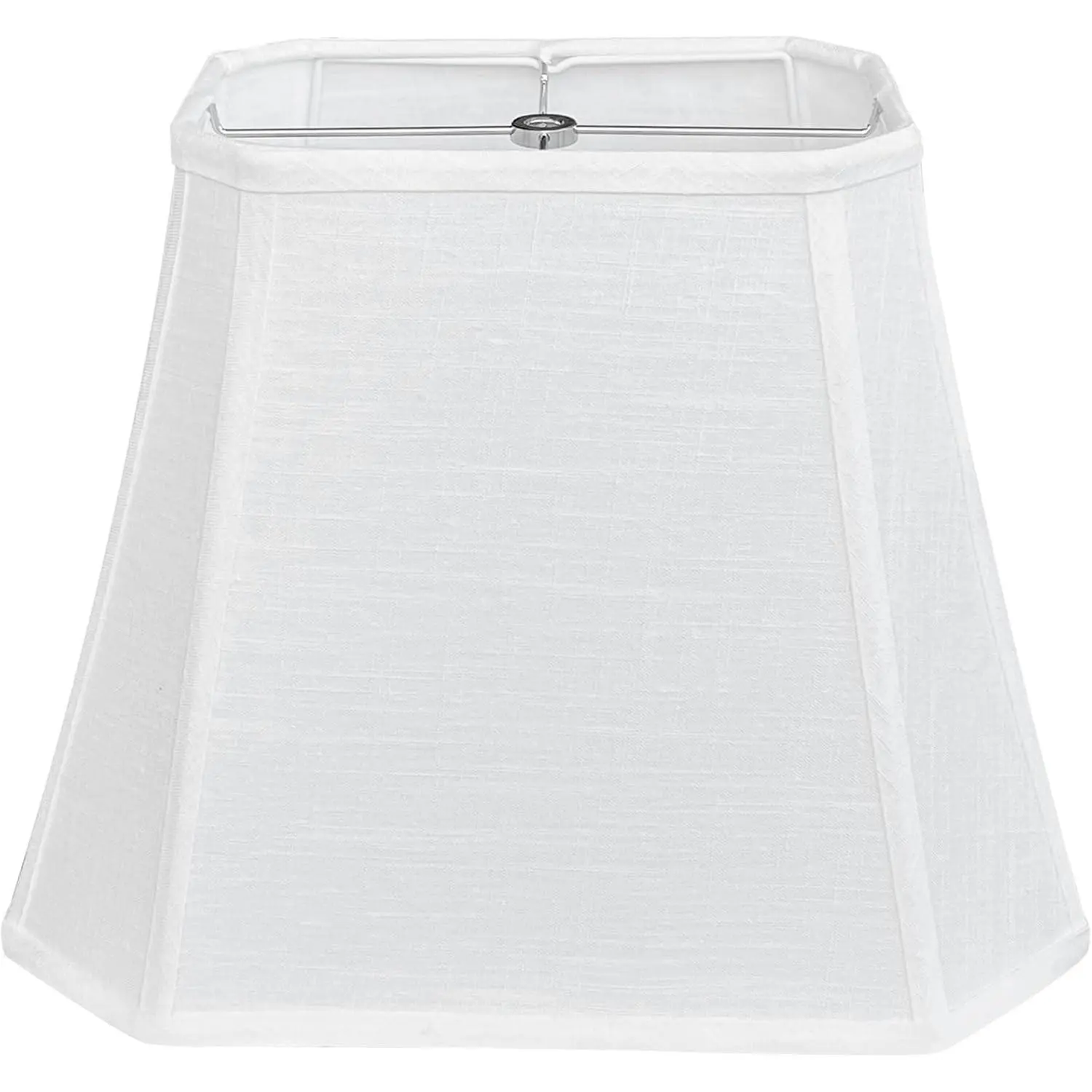 Rectangle Lamp Shade, (6 x 9)" x (11 x 14)" x 10.5" White Linen | Bell Cut Corner Lamp Shade for Table Lamp and Floor Lamp;Minimalist-style replacement lampshades