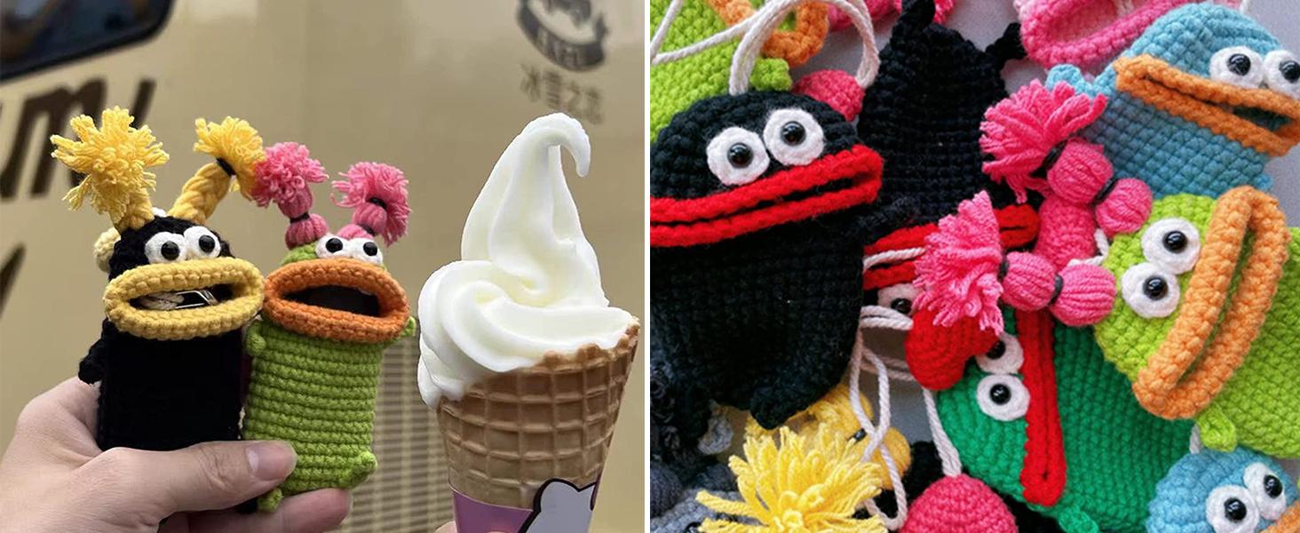 Winter Essentials Funny Handmade Crochet Monster Keychain – Cute Winter Essentials Funny Handmade Crochet Monster Keychain – Cute