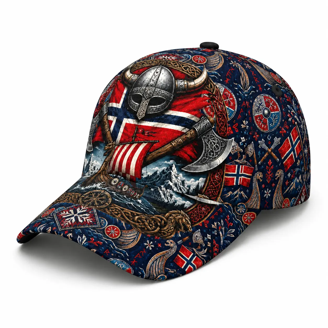 Navy Viking Norway Inspired Baseball Cap, Nordic Rune Curved Brim Snapback Hat, Unisex Outdoor Game Day Streetwear,sooners baseball,stylish golf,nets fan,football supporter ,raptor printed hat,official soccer,unisex summer,classic baseball tiktokshopbackt