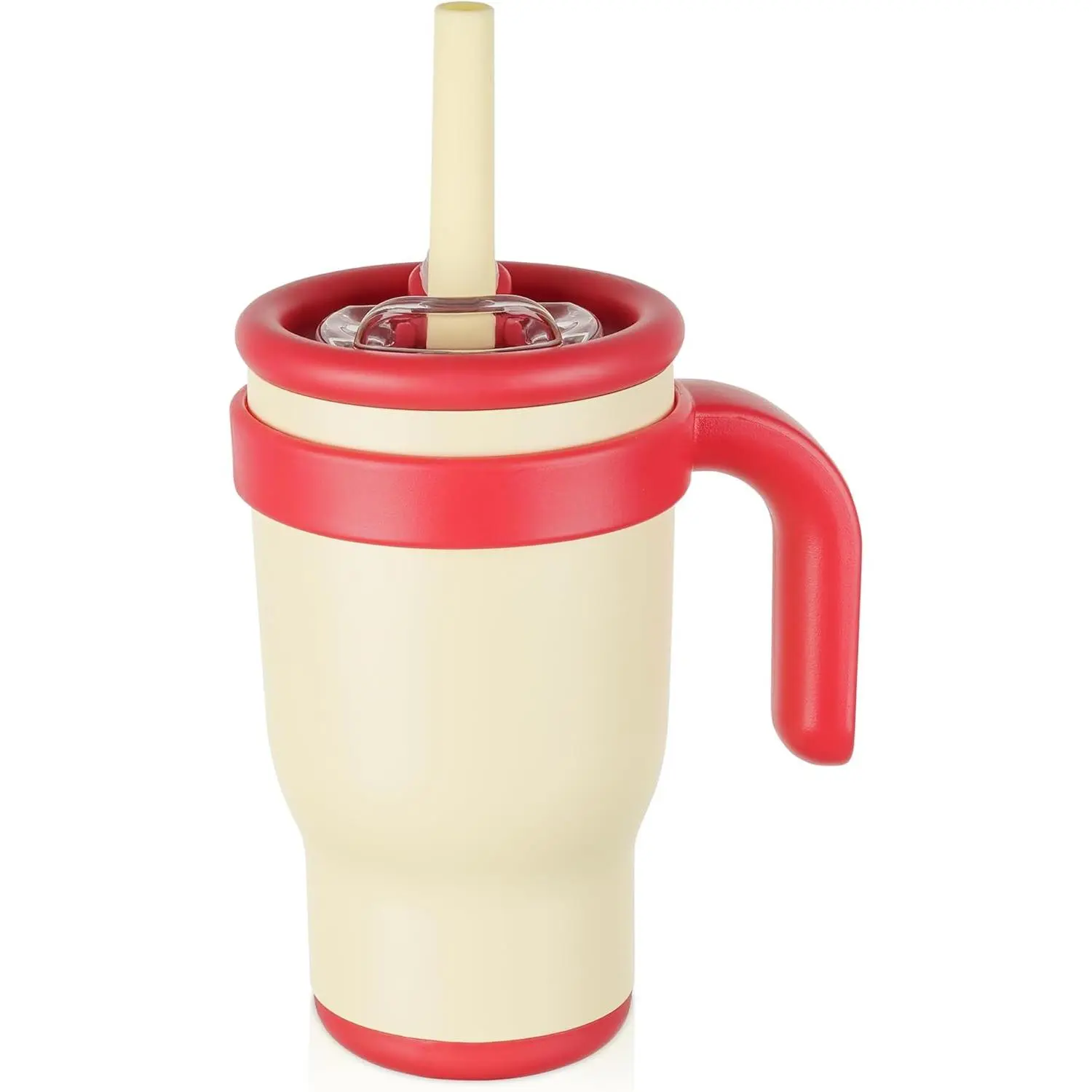 14oz Toddler Sippy Cup Vacuum Insulated Stainless Steel Kids Cup with Handle, Spill-Proof Straw, Leak-Proof Travel Cup  Home or On-the-Go(Yellow)