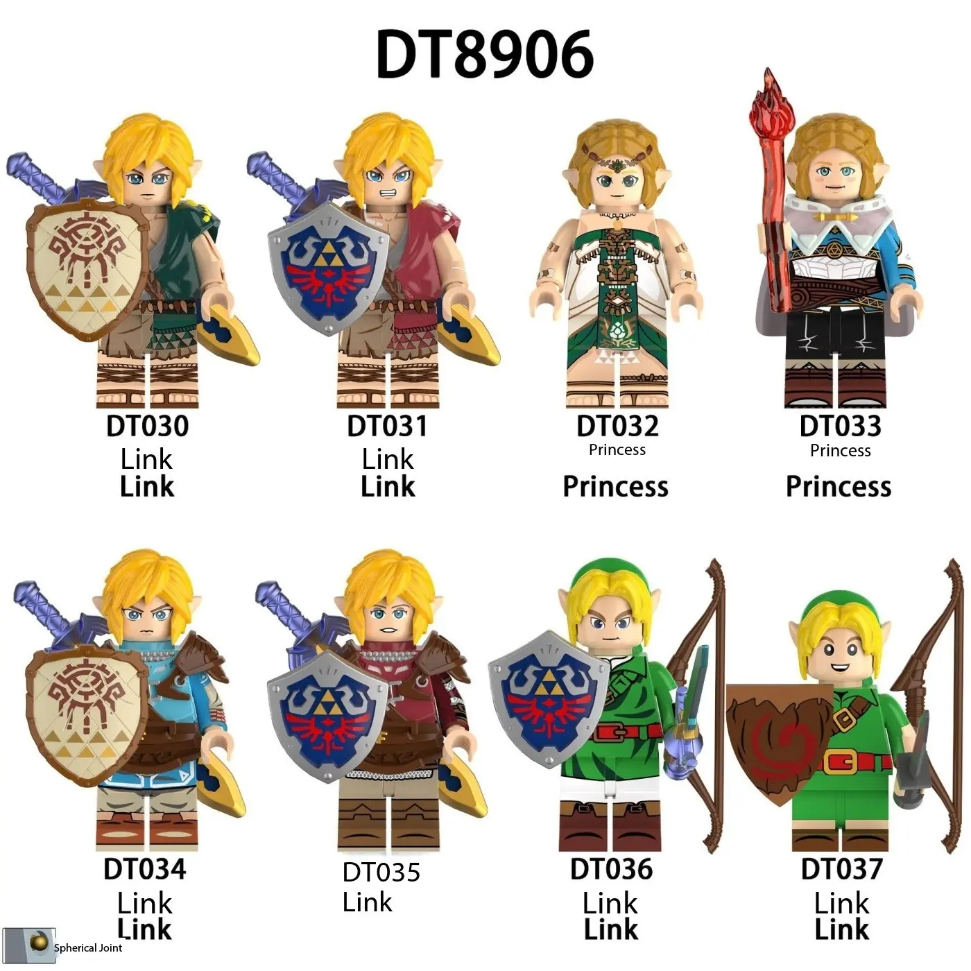 Zelda Legend Princess Boy Link Dt033 Building Figure Model Toy, Collectible Action Figure, Kids' Construction Playset, Fun Gift Idea