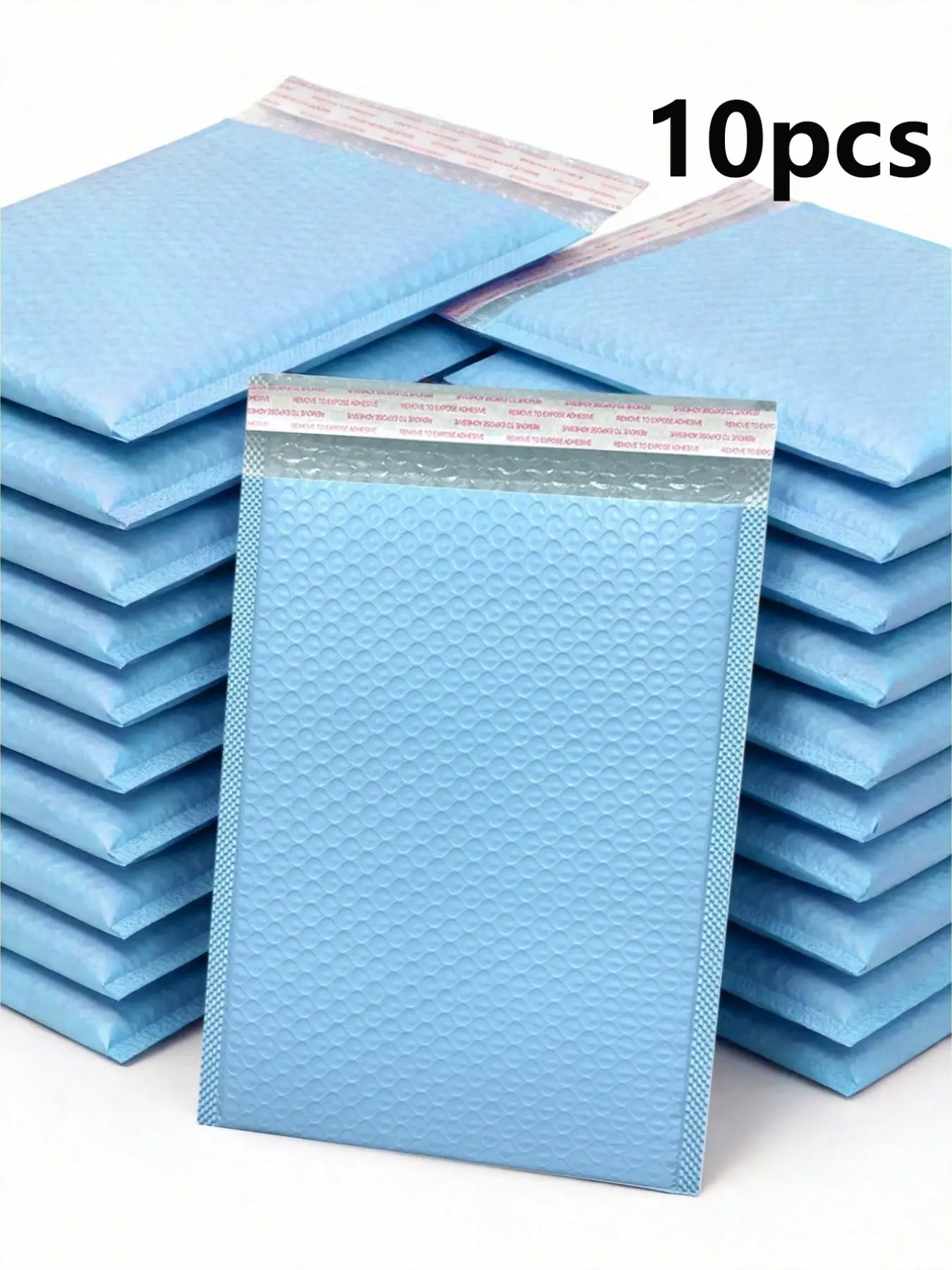 10 Blue Bubble Envelopes, Self-Seal Waterproof Foam Pouches, Simple Business Storage Bags, Ideal for Shipping Gifts, Books, Phones, Etc