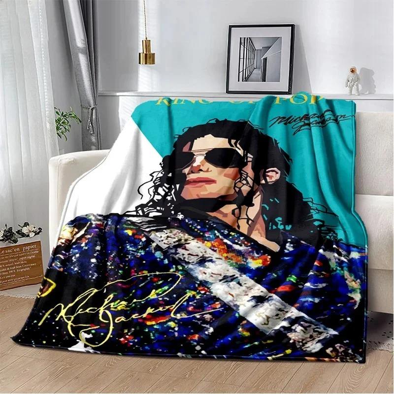 Michael Jackson Retro Printed HD Single Side Soft Blanket Thanksgiving Baby Shower Gift for Lovers Wrinkle Resistant Indoor Bedding for Adults Home Bedroom Bed Sofa Use