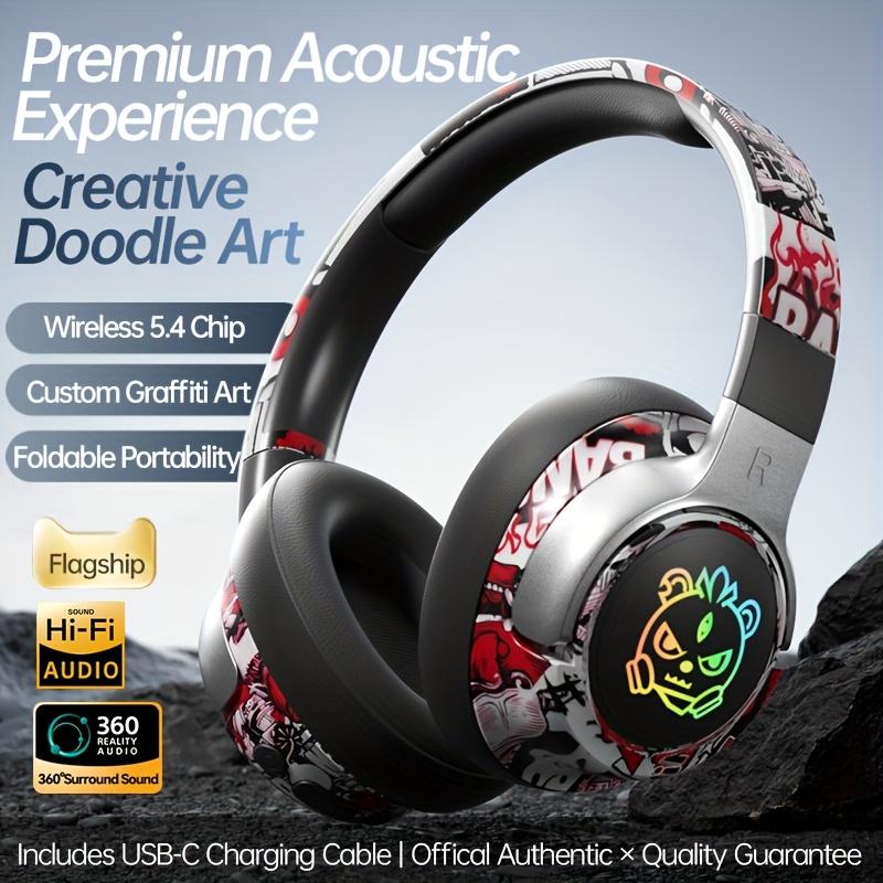 Wireless Gaming Headsets, 5.3 Generation, Wireless 360° Stereo, Light Folding Design, Noise-cancelling Microphone, Type-C Charging & USB-C Interface, Clear Call Music, Sports Music Compatible, Wireless Gaming Headset