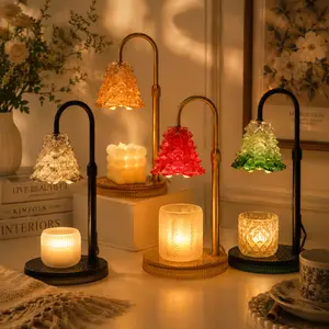 Aesthetic Christmas Tree Candle Warmer Lamp, Safe Flame-Free Glass Wax Melt Lamp with Timer, Height Adjustable Cozy Room Decor Gift for Women & Pet Owners