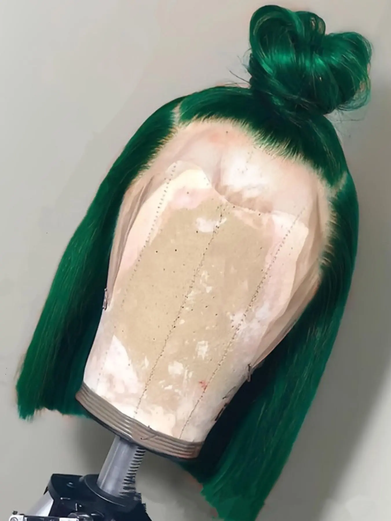 green bob cut human hair wig for women 13X4 lace short straight human hair wig bob human hair wig daily party use Lace Front Bob
