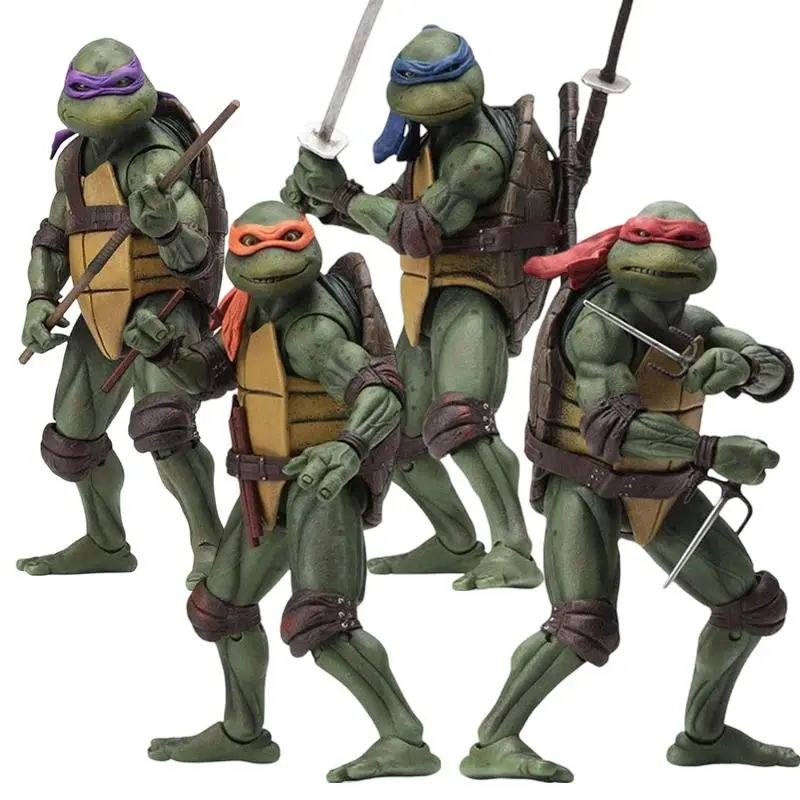 Teenage Mutant Ninja Turtles 1990 Movie Version TMNT Limited Edition 7 Inch Movable Action Figure Collectible Model Toy Gift Boy