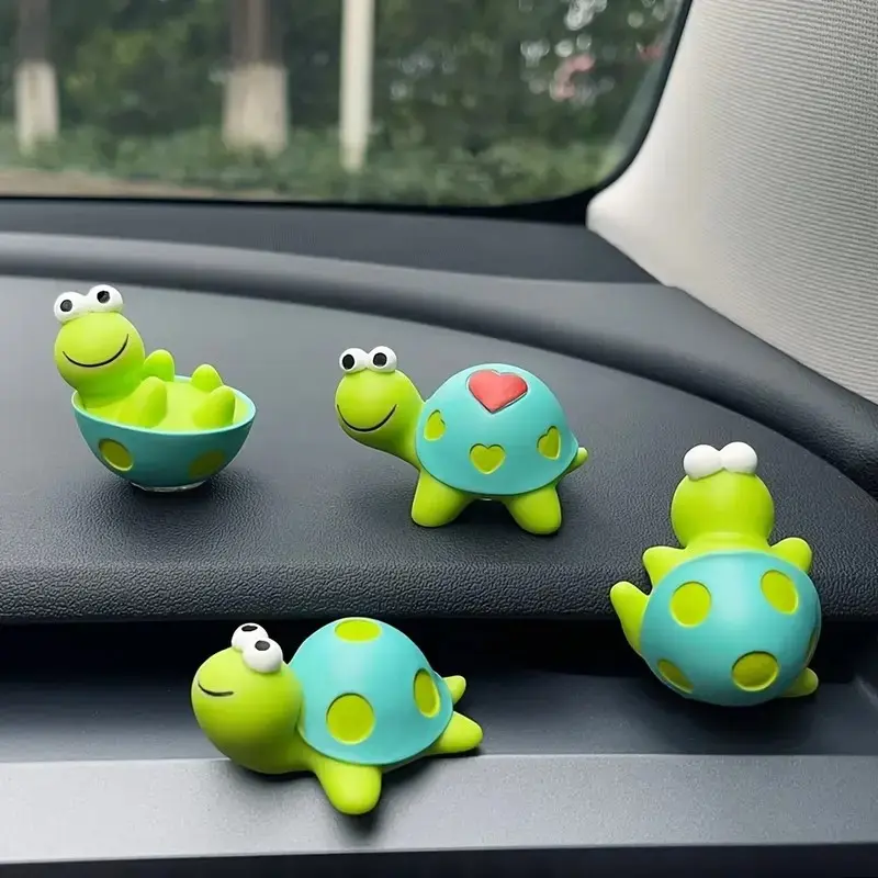 New Cute Turtle Resin Craft, Cartoon Small Turtle Animal Decor, Car Display Decoration, Mini Statue for Home Decor, Luxury Car Accessories