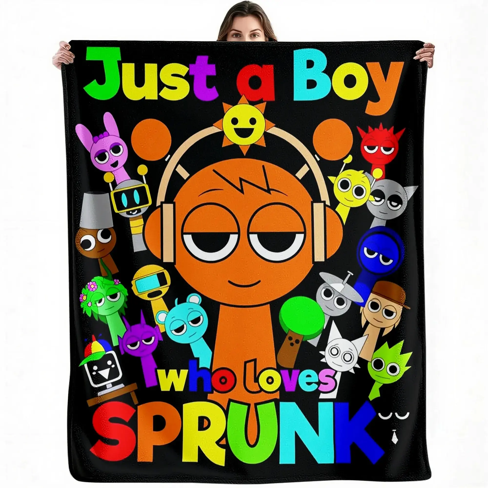 Sprunki Blanket Super Soft Flannel Blanket Warm Cozy Decorative Bedroom Living Room Blanket