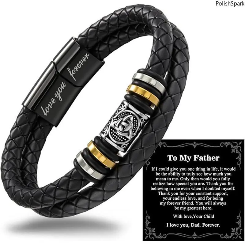 Celtic Knot Double Layer Leather Bracelet Wristband - Exquisite Inspirational Jewelry, Engraved "Love You Forever" Fashion Accessory, Gifts for Him