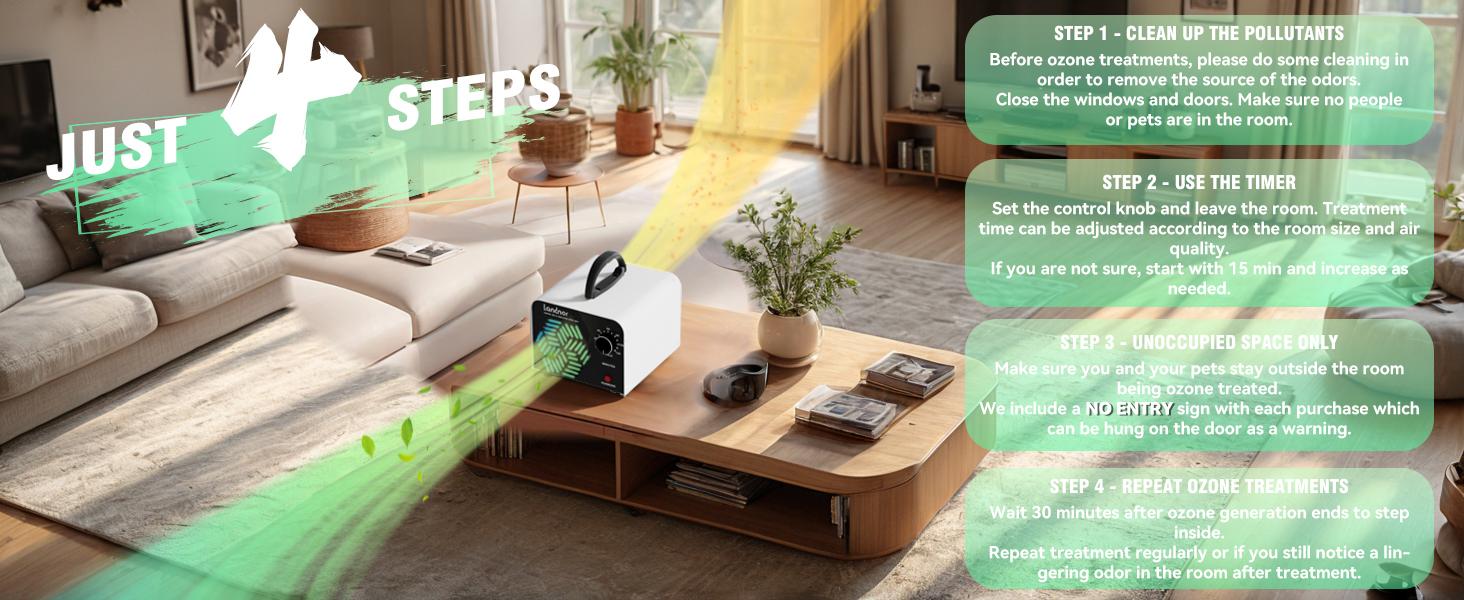 Generator 90,000mg/h for Up to 6,000 Sq Ft, HighCapacity Commercial Ozone Machine with Timer, Portable Purifier Deodorizer for, Basement, Smoke, Pets,, Office