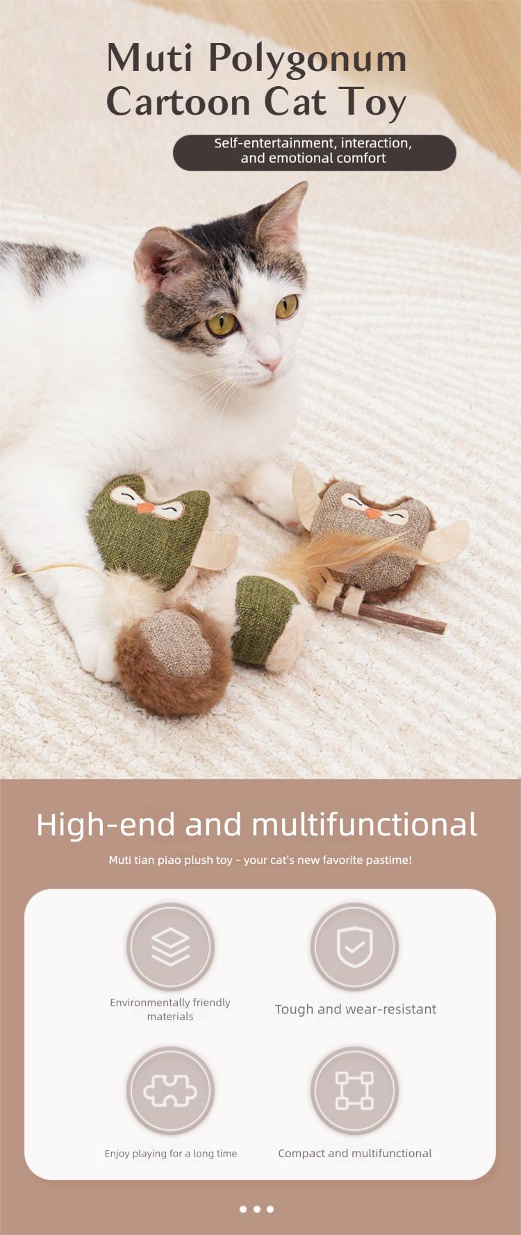 Cat Self-Play Toy with Catnip & Silvervine – Feather Teaser, Dental Chew Stick, Interactive Boredom Buster for Indoor Cats Cat Self-Play Toy with Catnip & Silvervine – Feather Teaser, Dental Chew Stick, Interactive Boredom Buster for Indoor Cats