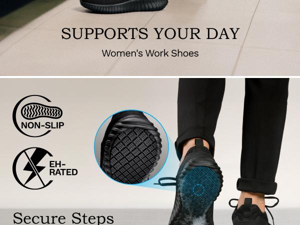 Bruno Marc Women's Non Slip Work Shoes Walking Black & Lightweight Food Service Chef Kitchen Restaurant Resistant Sneakers Bruno Marc Women's Non Slip Work Shoes Walking Black & Lightweight Food Service Chef Kitchen Restaurant Resistant Sneakers