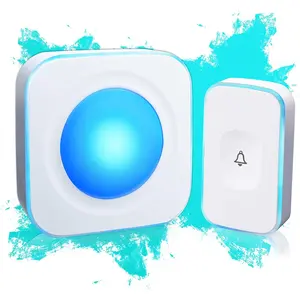 Wireless Doorbell for Home, 1200 Feet Long Range Waterproof Door Bell with 36 Melodies, 4 Volume Levels, LED Flash Light, 1 Receiver & 1 Touch Button, White