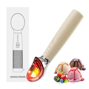Electric Heated Ice Cream Spoon, Ice Cream Scoop, Fast Heating Levels 3 (120°f/140°f/160°f), for Hard Ice Cream, Ideal for Home Use