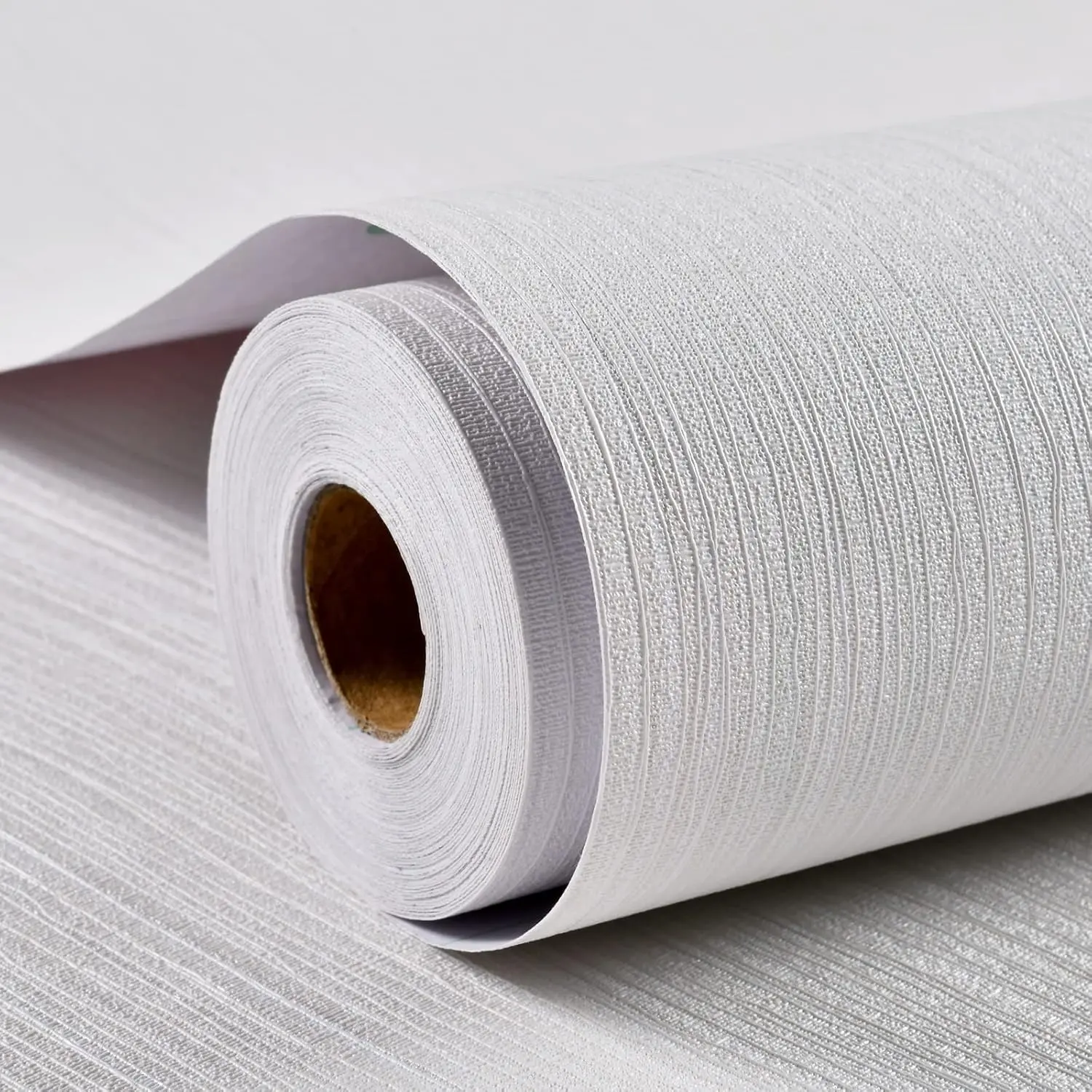 Textured Grasscloth Wallpaper 24in X 393in White Linen Peel and Stick Self-Adhesive Thick Vinyl Embossed Fabric Contact Paper