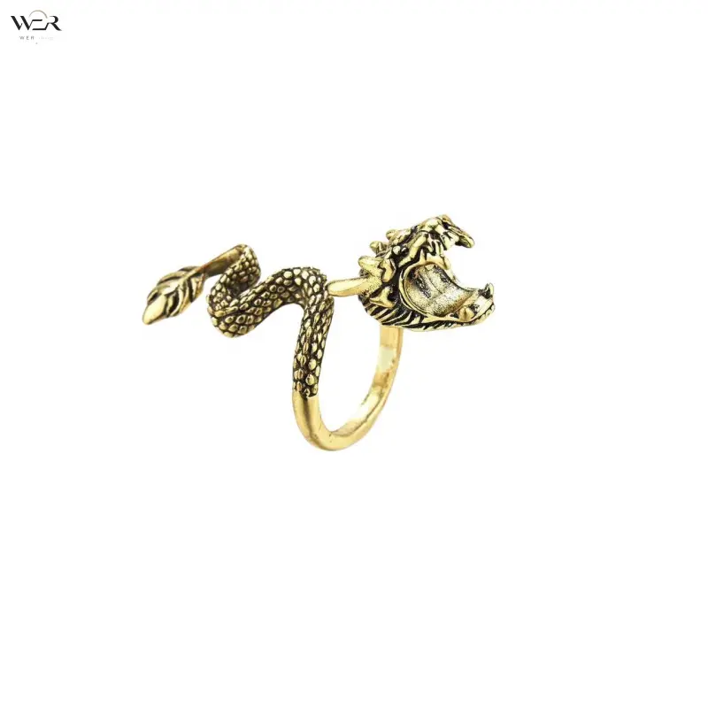 Antique Metal Dragon Cigarette Holder Male Ring, Trendy Daily Wear Finger Accessory, Creative Statement Piece, Unique Gift for Smokers (Fashion Costume Jewelry)